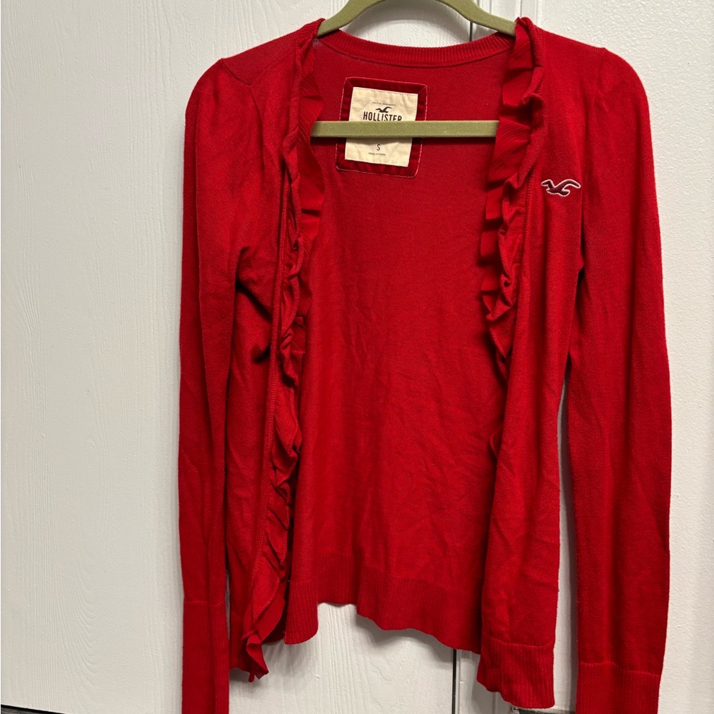 Hollister Women’s Red Cardigan Sweater
